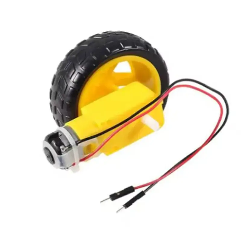 DC 3-6V Gear motor with Car Tire Wheel Smart RC Car Robot