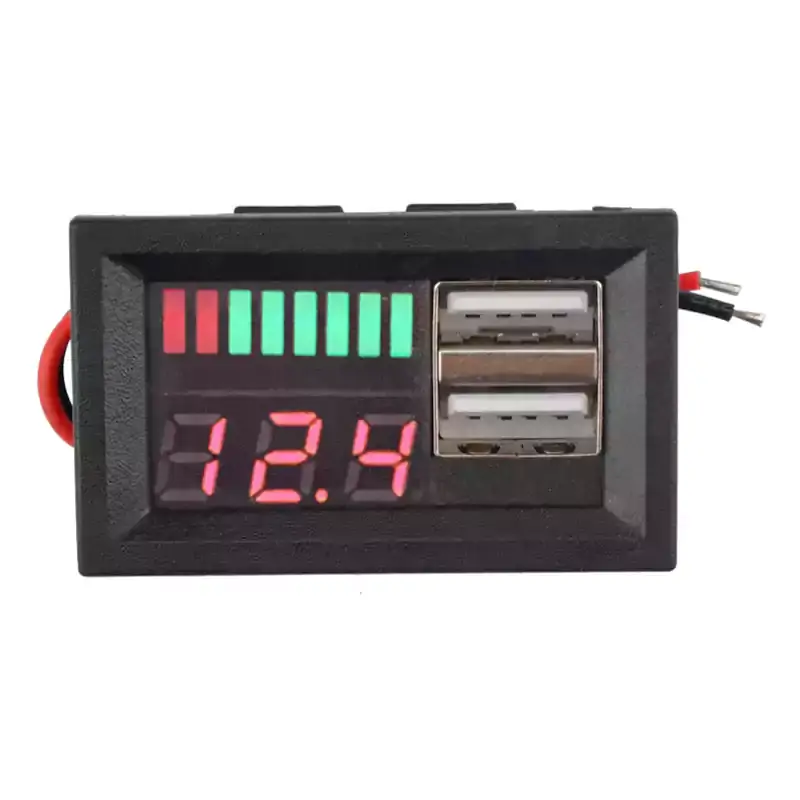 Dual USB 5V 2A Voltmeter Voltage Meter Panel 12V Battery Capacity Indicator Power Tester Lead acid