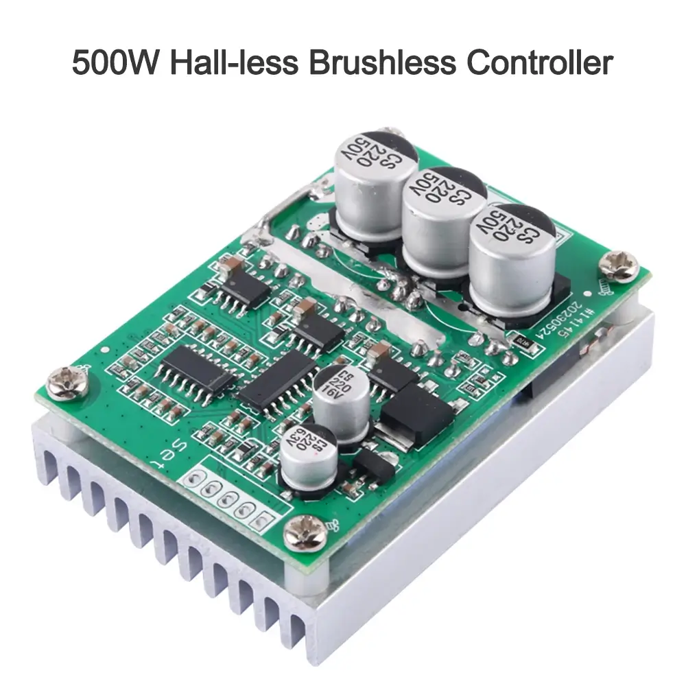 500W 15A DC 12-36V Brushless Motor Driver Board Hall-less Foward Reverse Speed Control Module - CircuitBaba Electronics