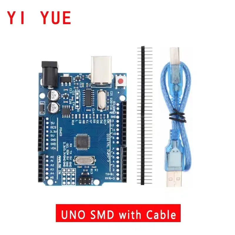 Arduino UNO R3 Development Board SMD ATmega328P CH340G With Straight Pin Header  with Cable